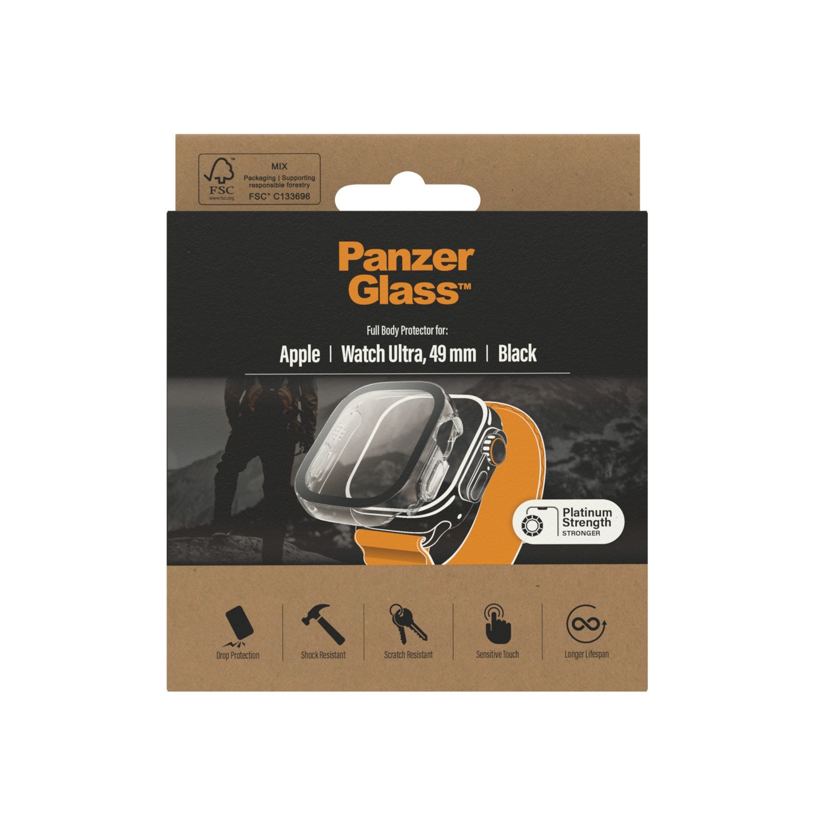 PanzerGlass® Full Body Apple Watch Ultra 2 | Ultra 49mm | Sort